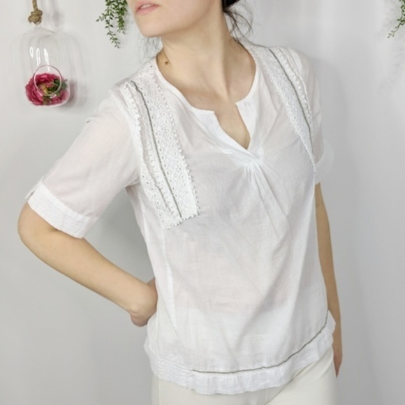 sita/murt Tops - SITA/MURT NWOT cotton handbeaded eyelet top 0407